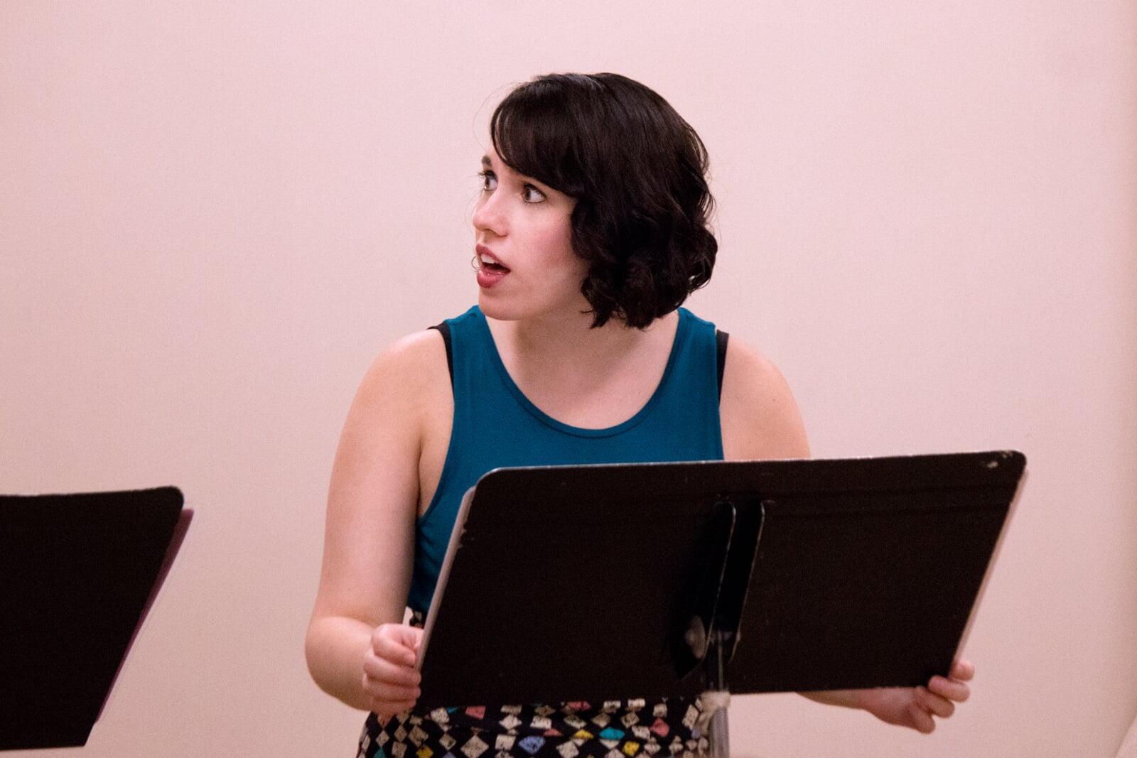 Bess in The Floorshow reading
